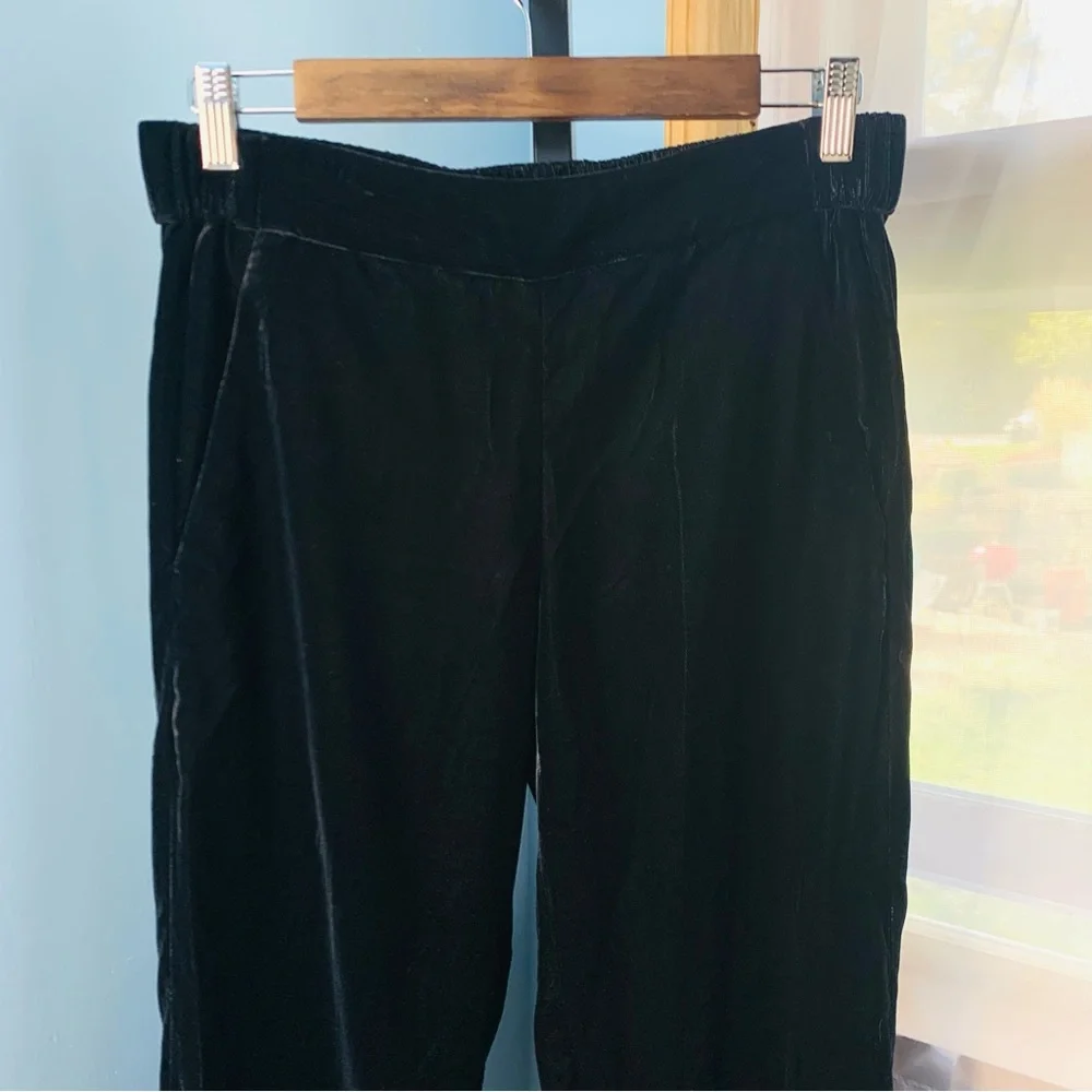 J. Crew Easy Black Velvet Pants - Picture 3 of 6